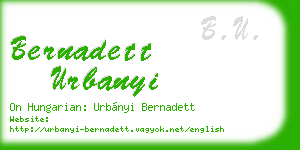 bernadett urbanyi business card